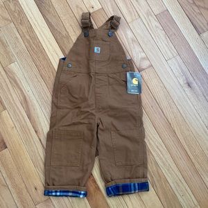 NWT 2T Carhartt Flannel Overalls